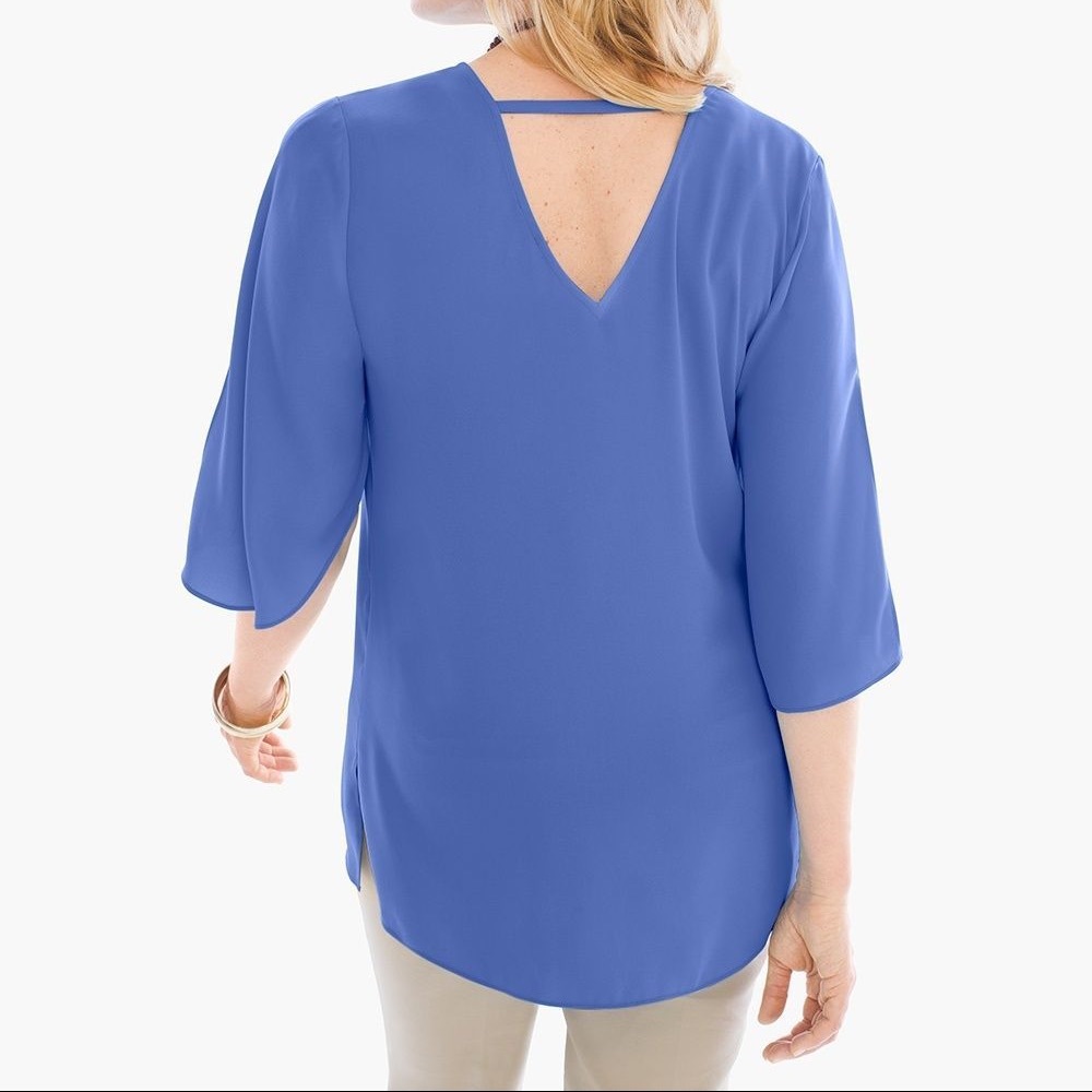 chico’s easy v-neck tunic size 2 nwt